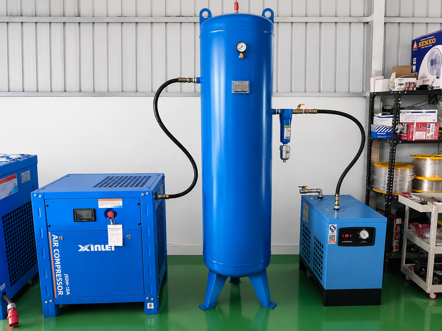 Máy nén khí trục vít 10HP – Giải pháp khí nén ổn định cho doanh nghiệp sản xuất
